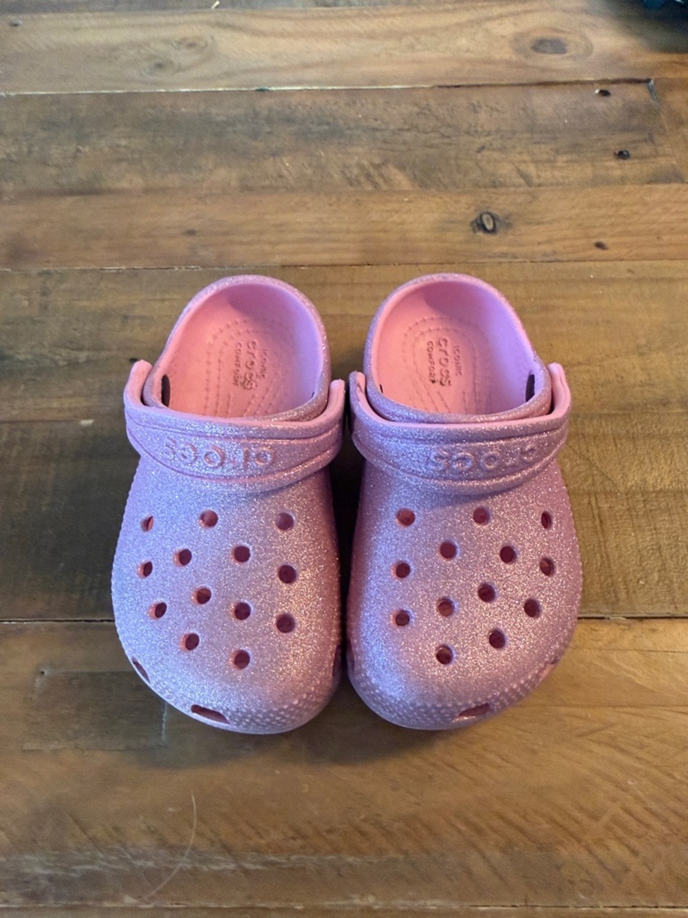 CROCS Kids Sparkle Pink Clog Sandals